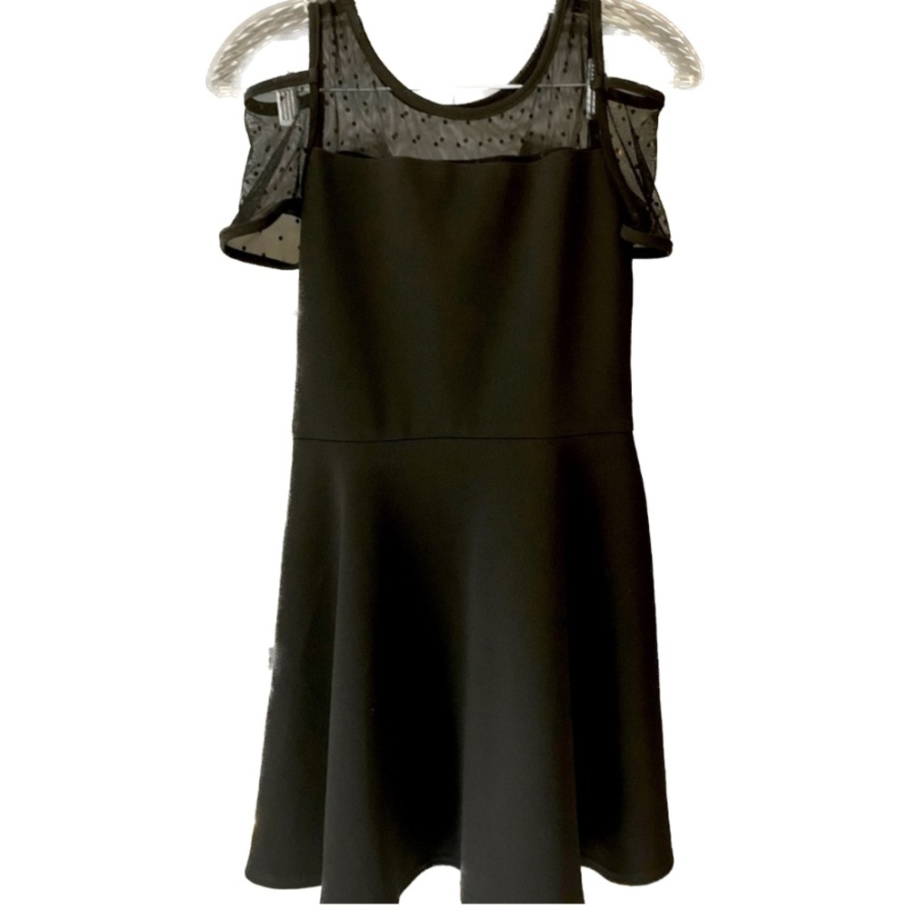 Sally Miller Couture Black Dress With Flair Skirt Bottom And Open Shoulders